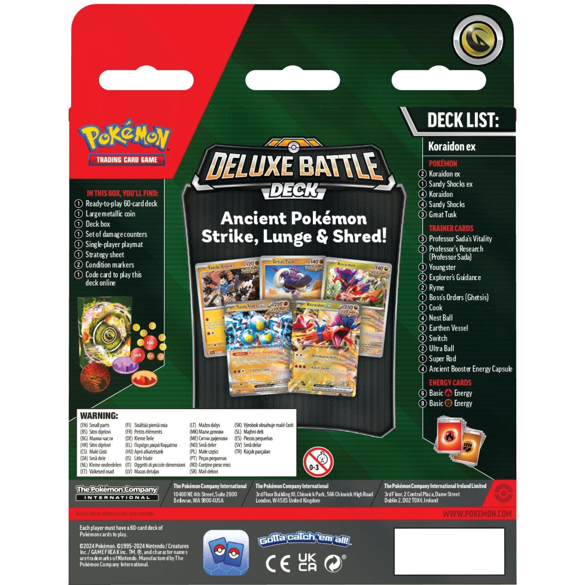 Set carti de joc, Pokemon TCG, Miraidon Ex and Koraidon Ex Deluxe Battle Deck