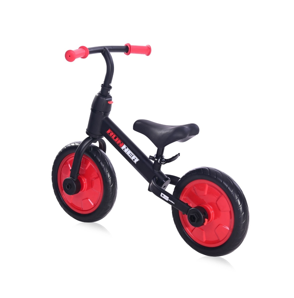 Bicicleta de echilibru, 2 in 1, cu pedale si roti auxiliare, Lorelli Runner, Black Red