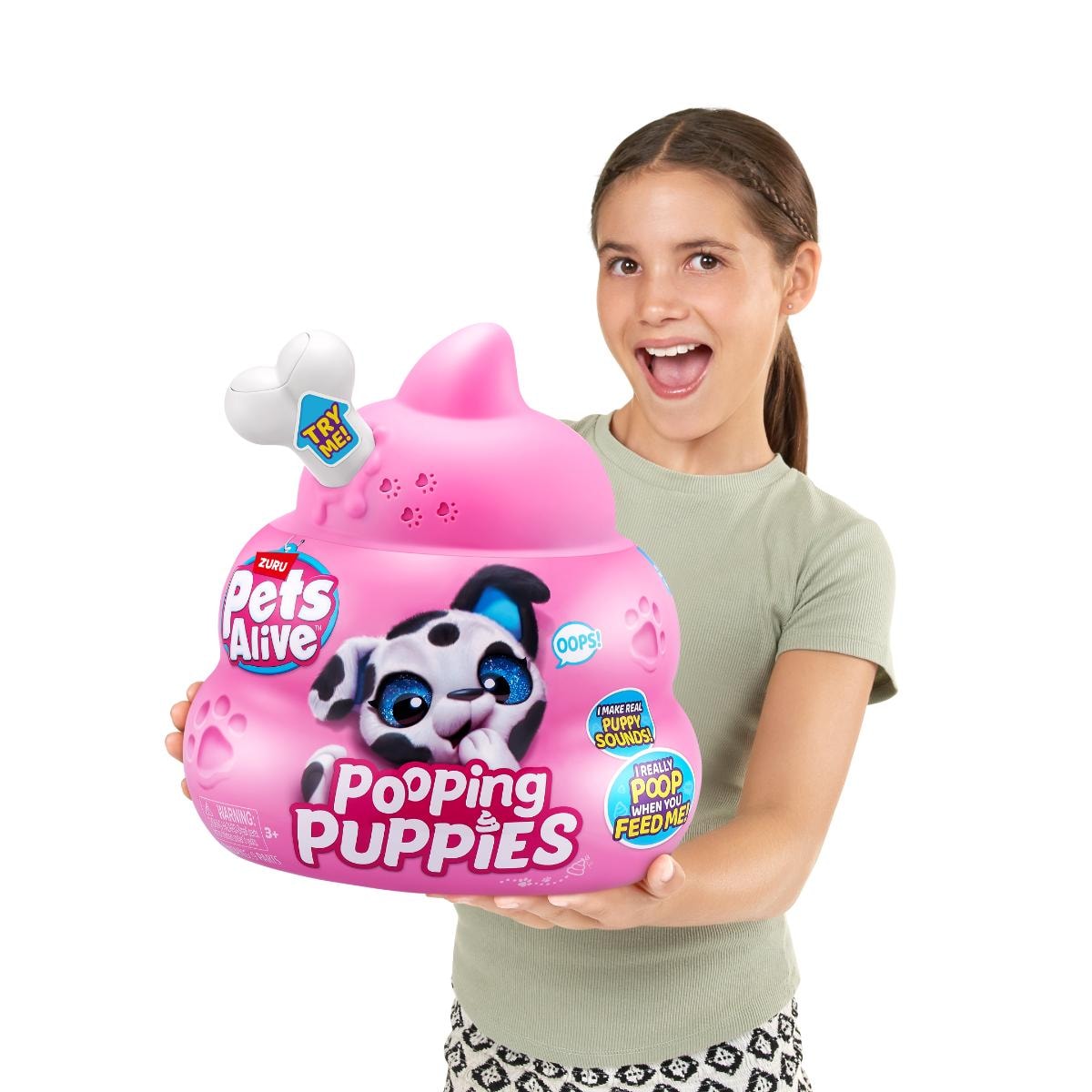 Jucarie de plus surpriza, Pets Alive, Catelus interactiv, Pooping Puppies