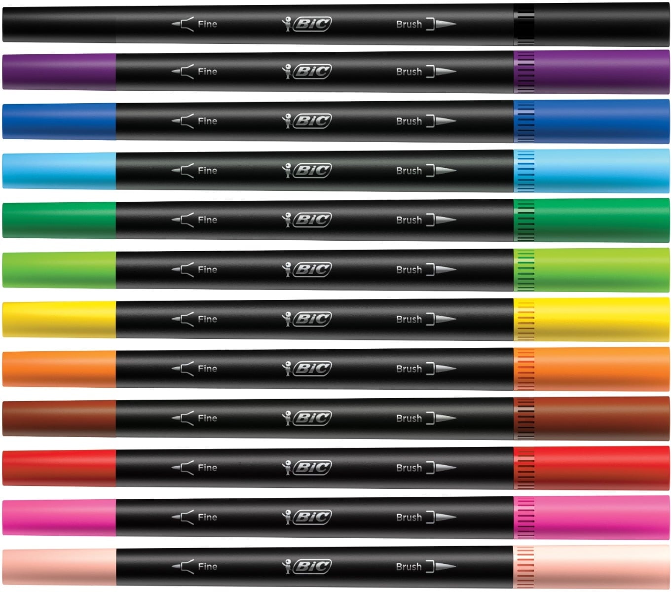 Set 12 markere de colorat cu dublu varf, Bic, Intensity