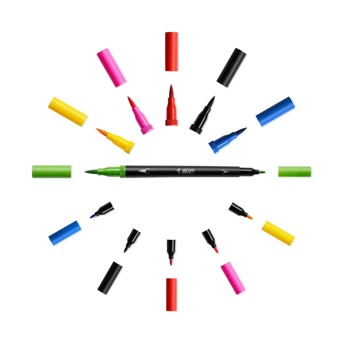 Set 12 markere de colorat cu dublu varf, Bic, Intensity