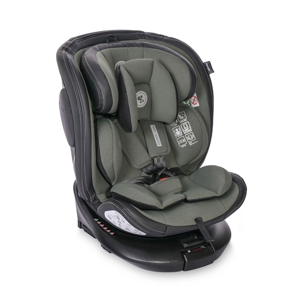 Scaun auto, Lorelli Estate, Isofix, 0 luni-12 ani, 40-150 cm, Green
