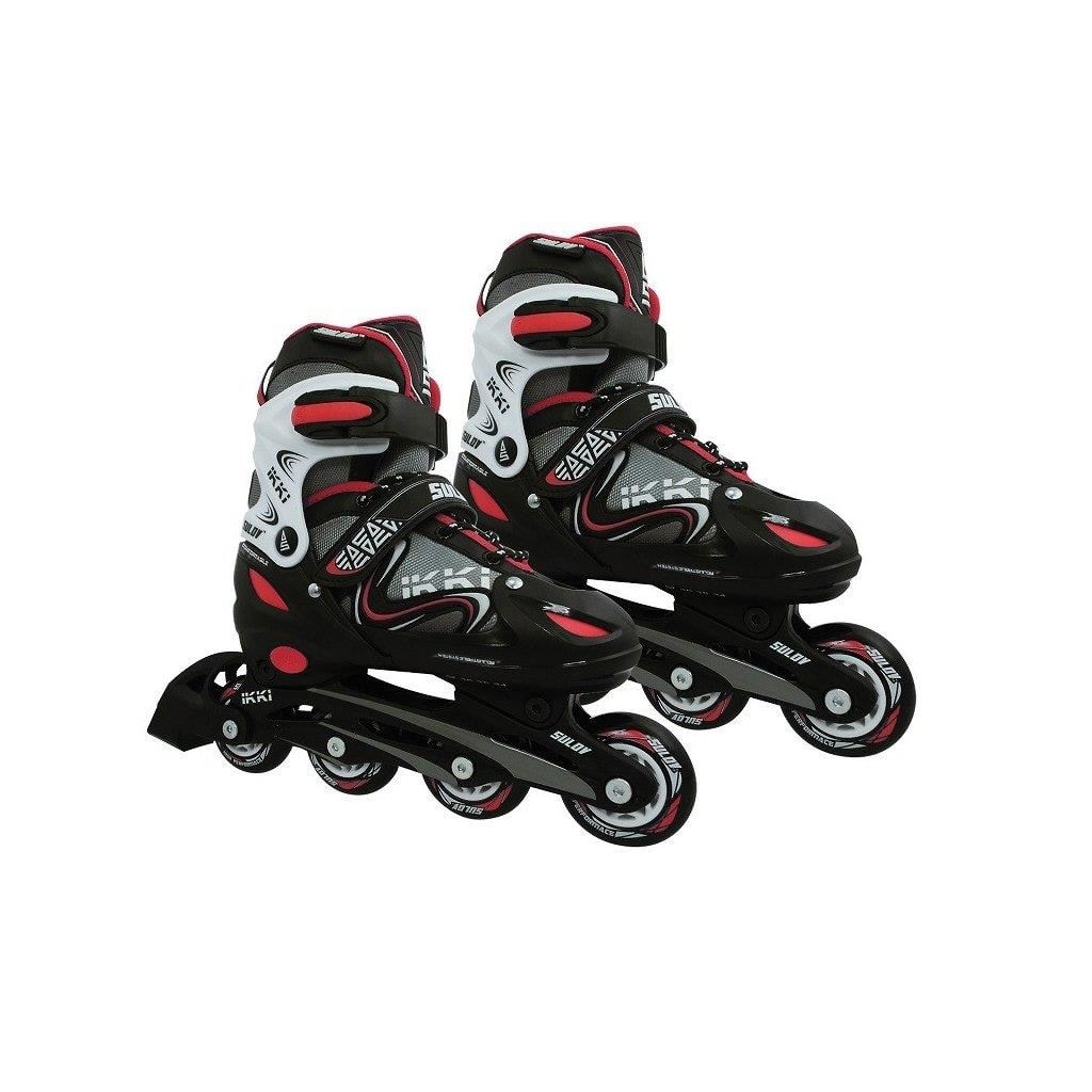 Role 2 in 1, Patine, DHS Ikki Boy, 35-38, Negru-Rosu