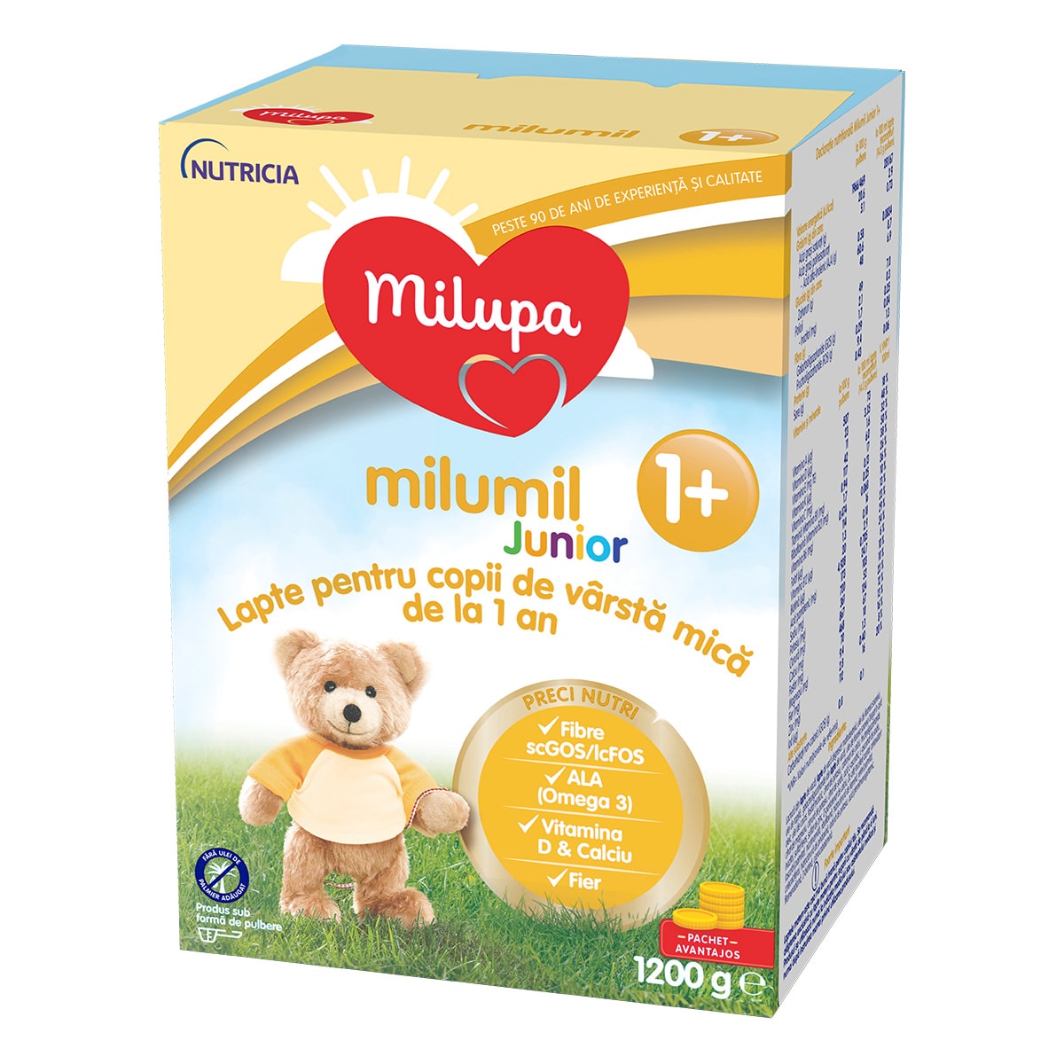 Lapte praf de crestere Milupa Milumil Junior 1+, 1200g