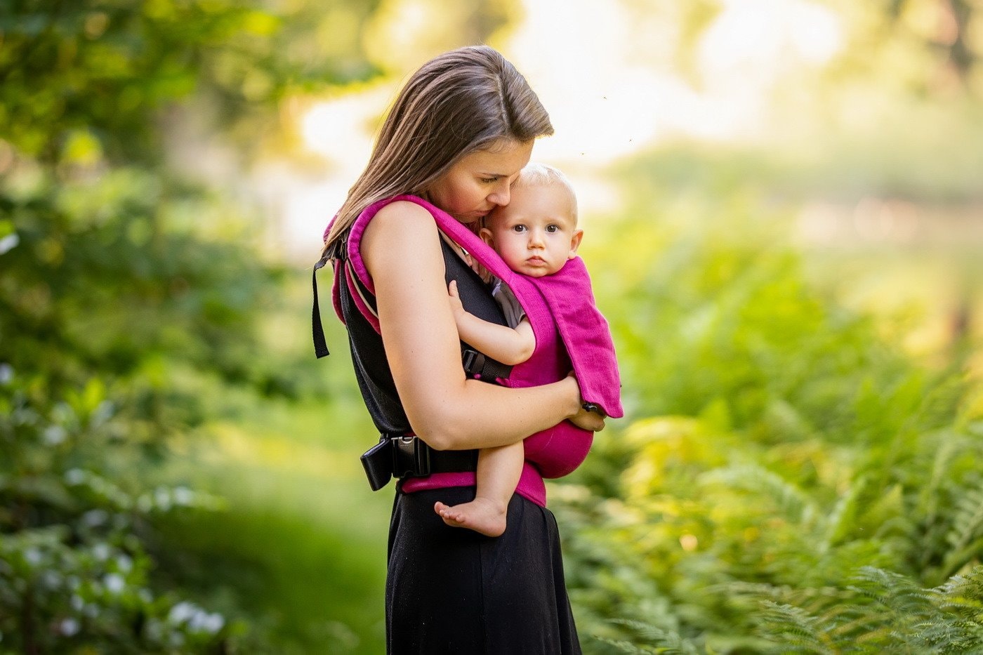 Sistem egonomic de purtare copil EverySlings Air Flow Fuchsia