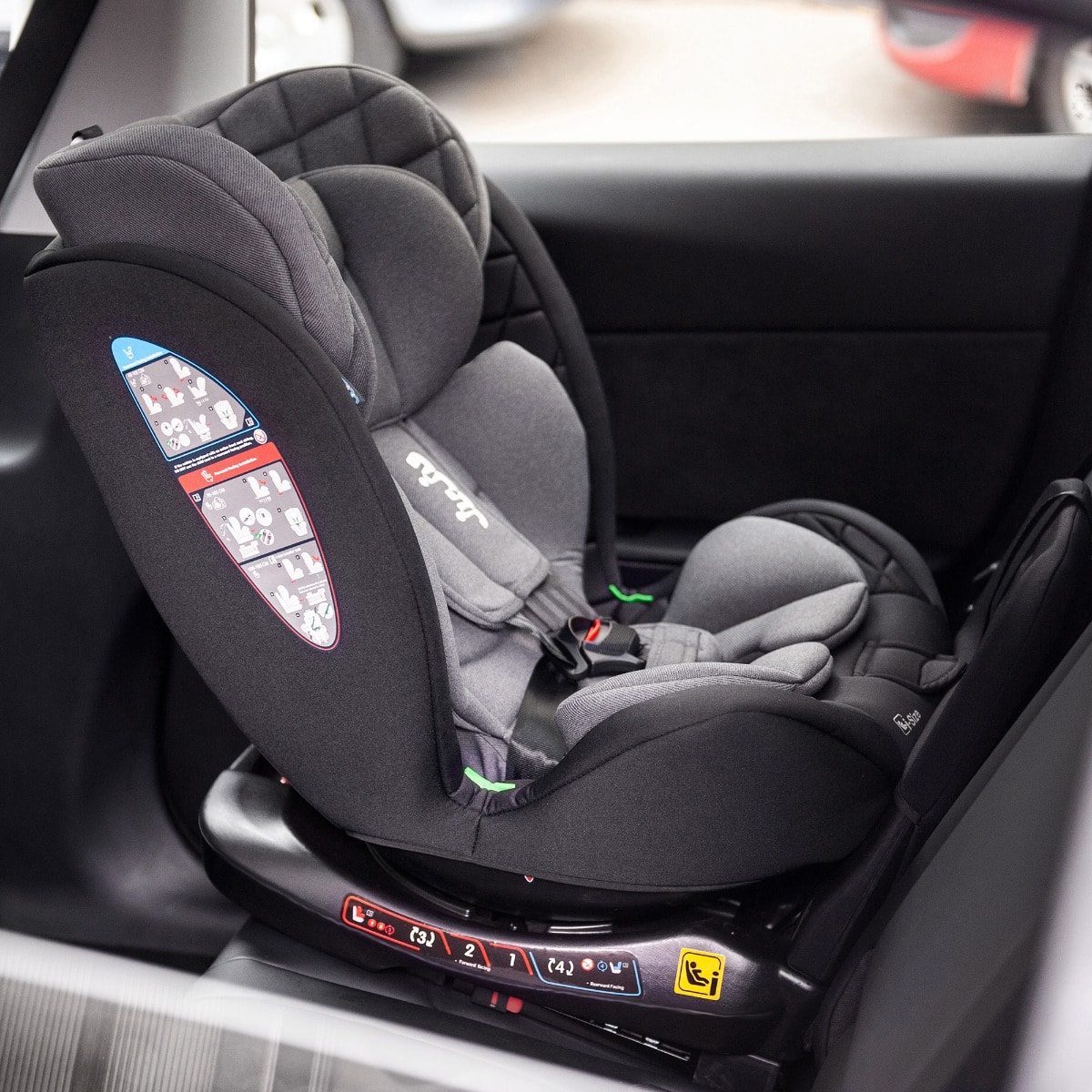 Scaun auto cu isofix, Juju, Total 360 I-Size, Negru