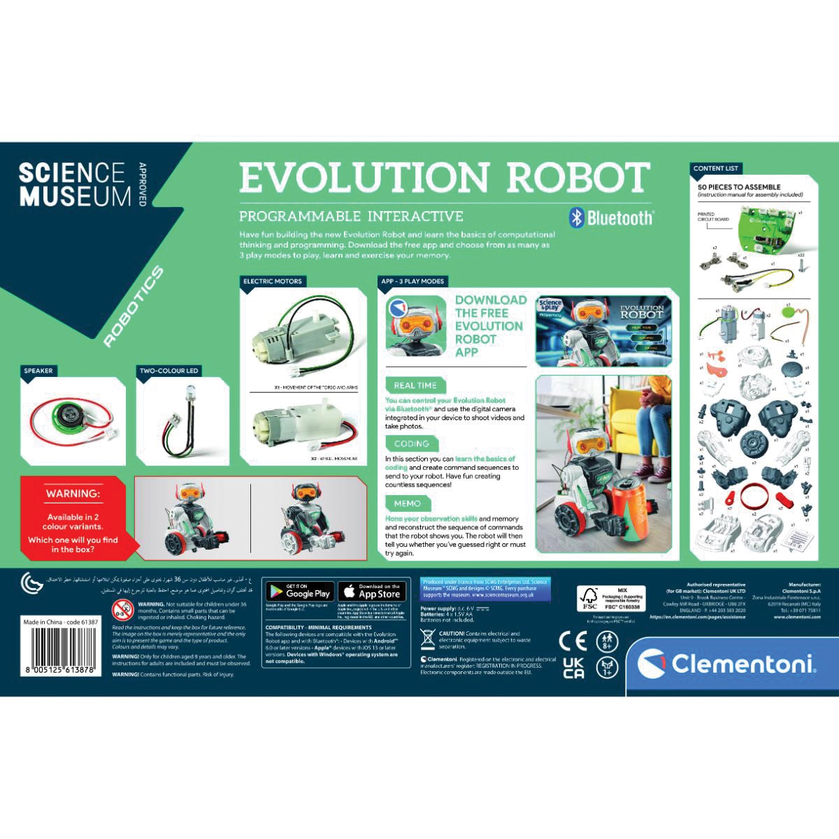 Kit de constructie, Clementoni, Science Museum, Robot Interactiv