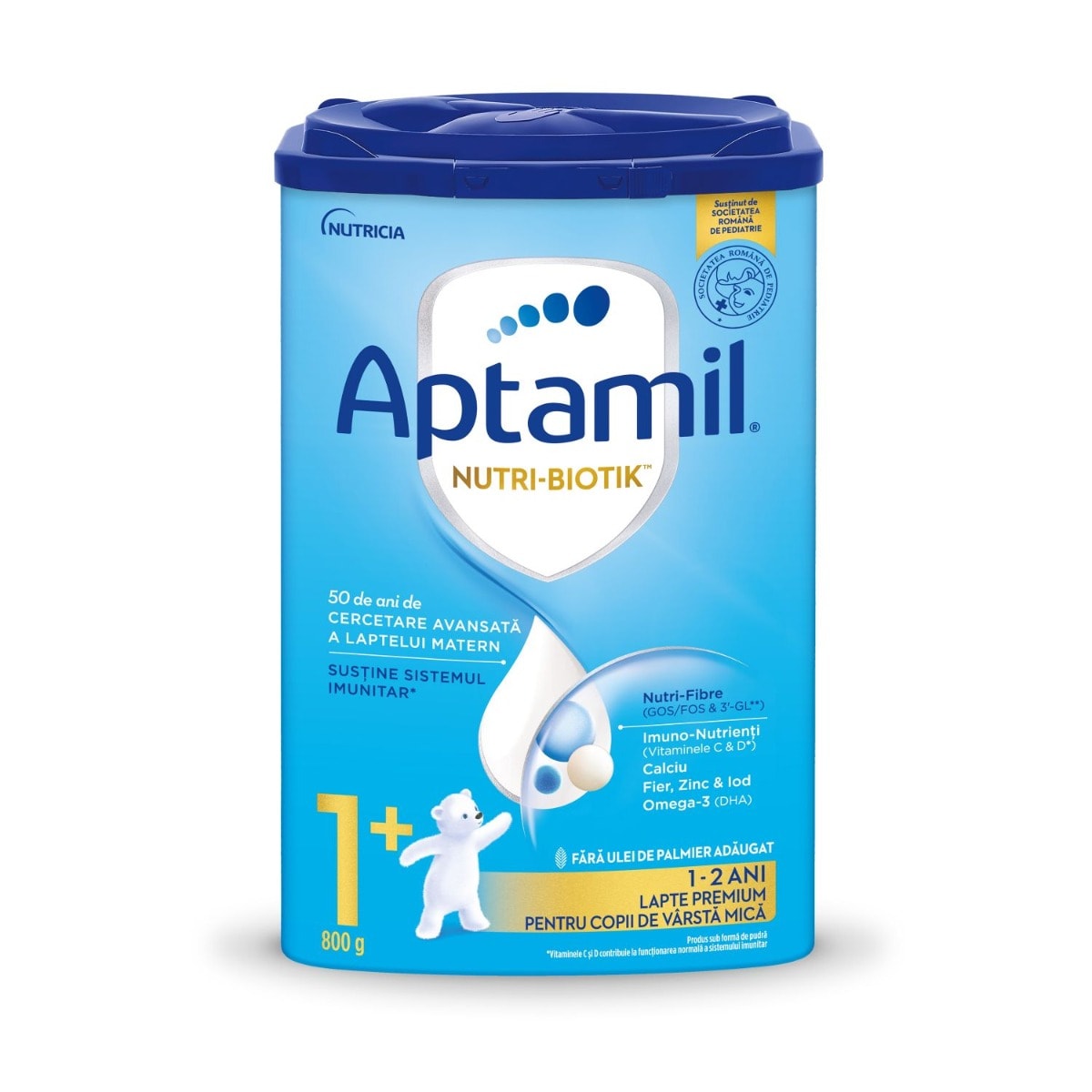 Lapte praf Aptamil Nutri-Biotik 1+, 800 g, 12-24 luni