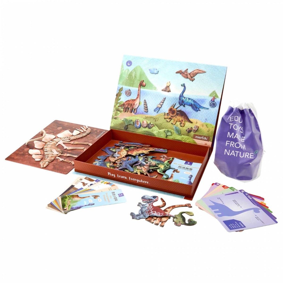 Joc educativ magnetic, mierEdu, Totul despre dinozauri