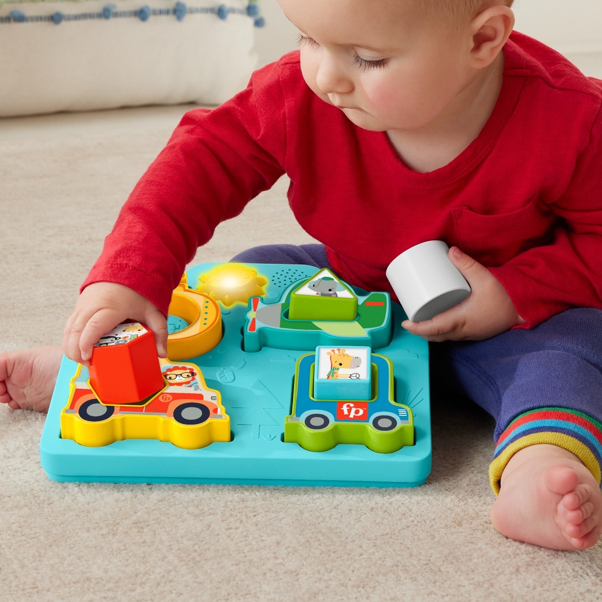 Set cu forme si vehicule cu sunete, Fisher Price, HRP31
