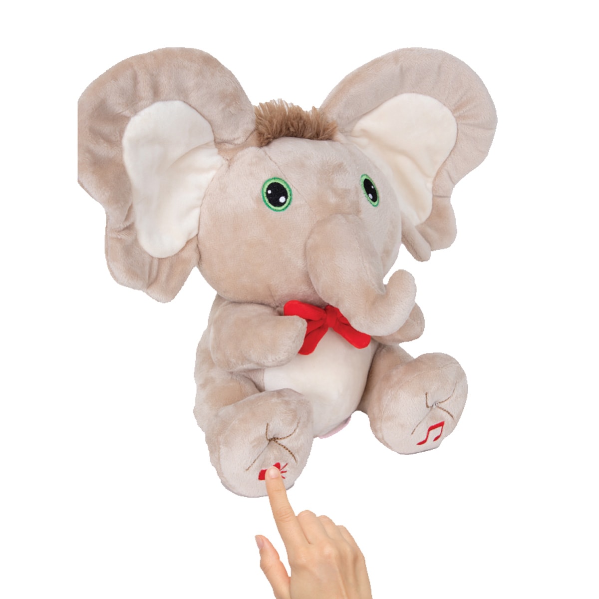 Jucarie de plus interactiva Puffy Friends, Tino Boo Elefantel, Bej