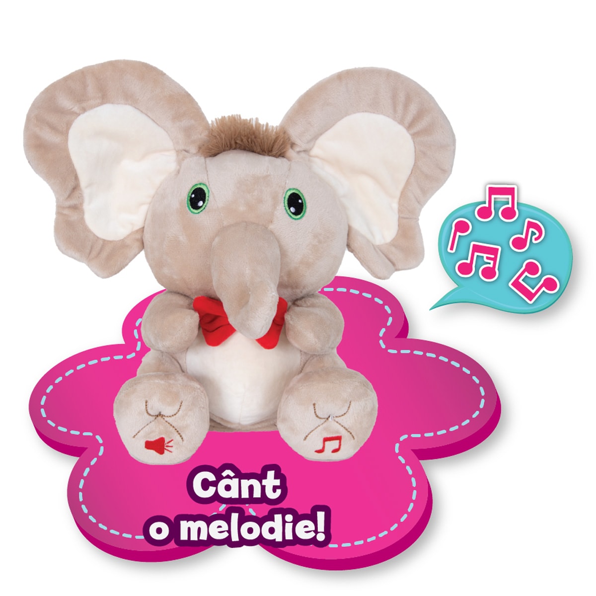 Jucarie de plus interactiva Puffy Friends, Tino Boo Elefantel, Bej