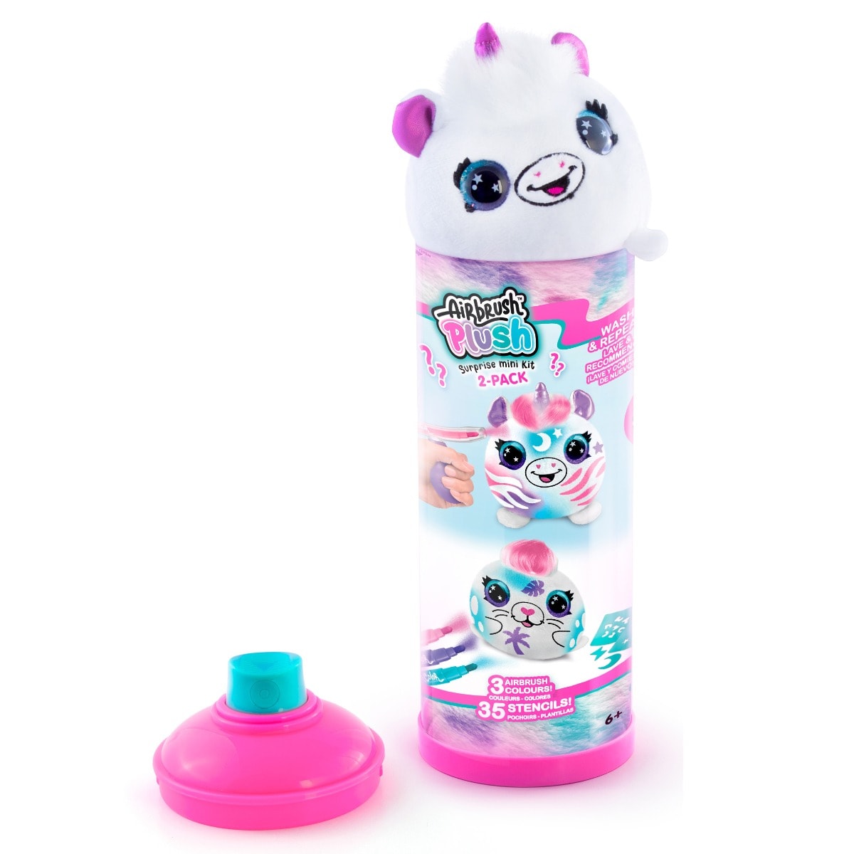 Set 2 mini jucarii de plus surpriza, Airbrush Plush, Mini Mystery