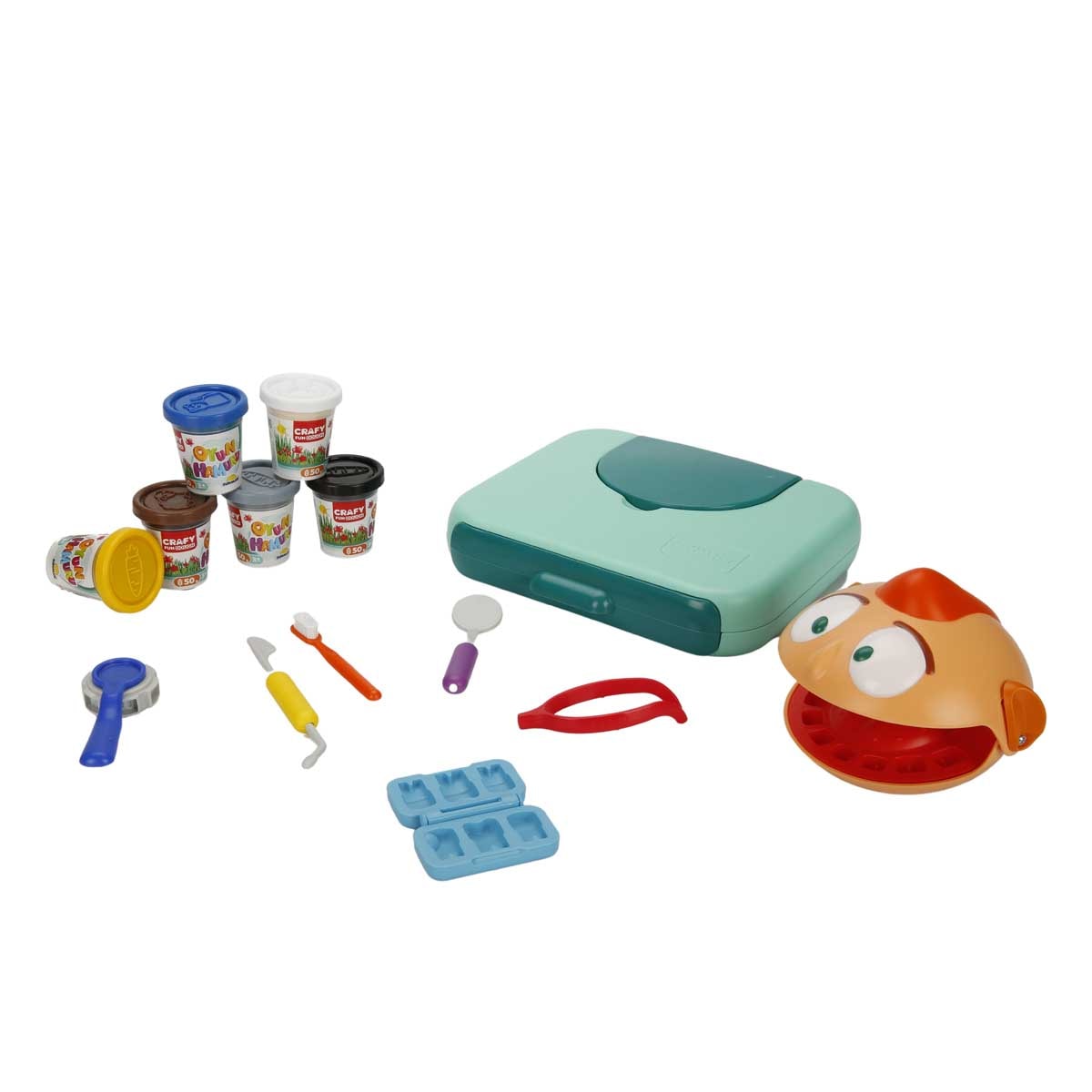 Set de joaca cu plastilina, Crafy, Doctorul Maseluta, 15 piese