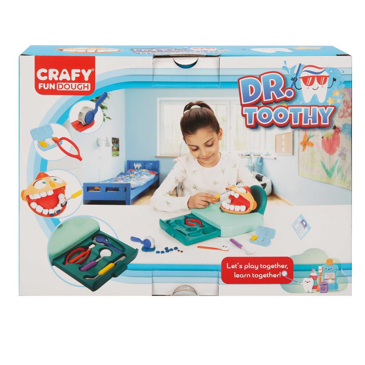 Set de joaca cu plastilina, Crafy, Doctorul Maseluta, 15 piese