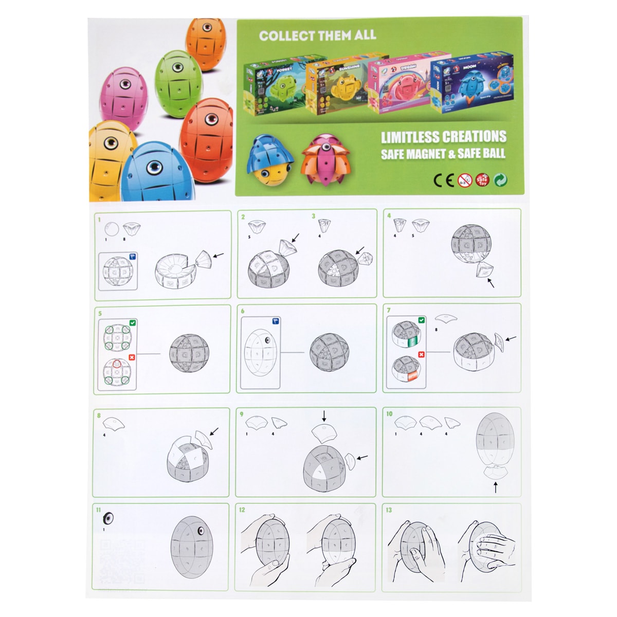 Joc de constructie, Smile Games, Mini nava spatiala magnetica, 55 piese