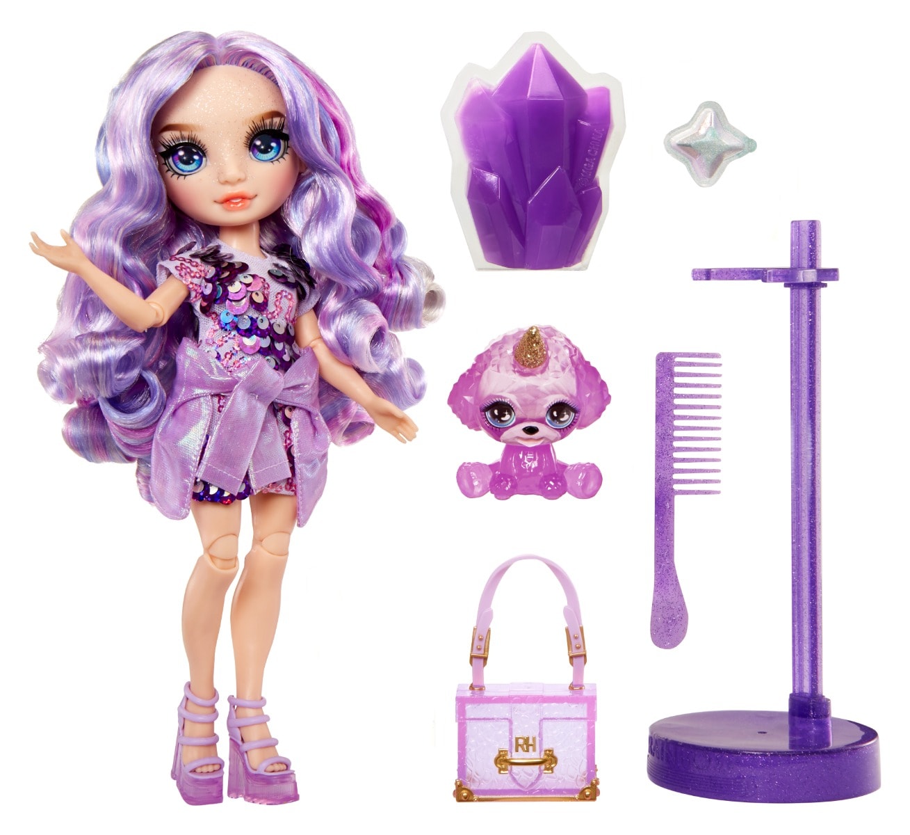 Papusa Rainbow High, Sparkle Slime, Violet Willow, 120223EU
